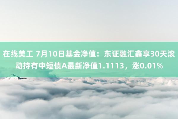 在线美工 7月10日基金净值：东证融汇鑫享30天滚动持有中短债A最新净值1.1113，涨0.01%